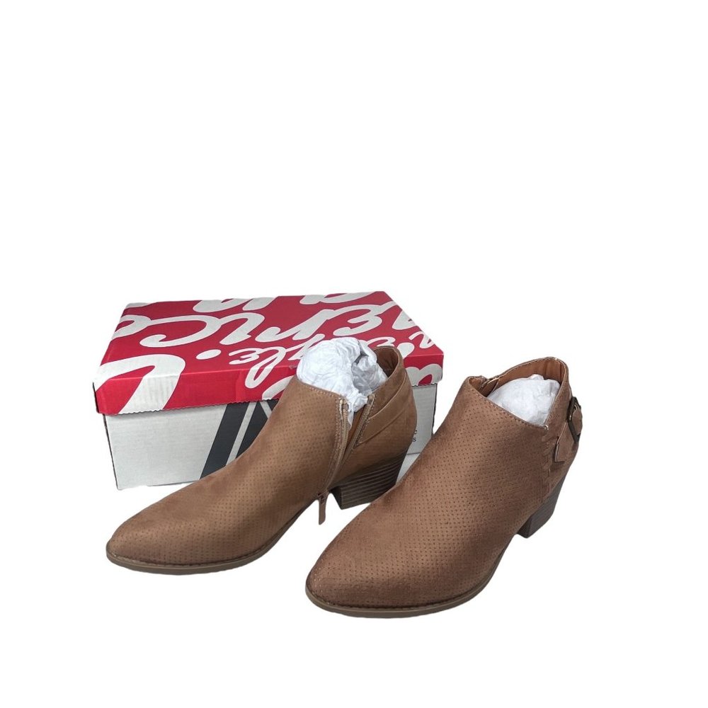 American Eagle Boots Tan Suede Leather Booties Shoes Womens 7 / 37.5